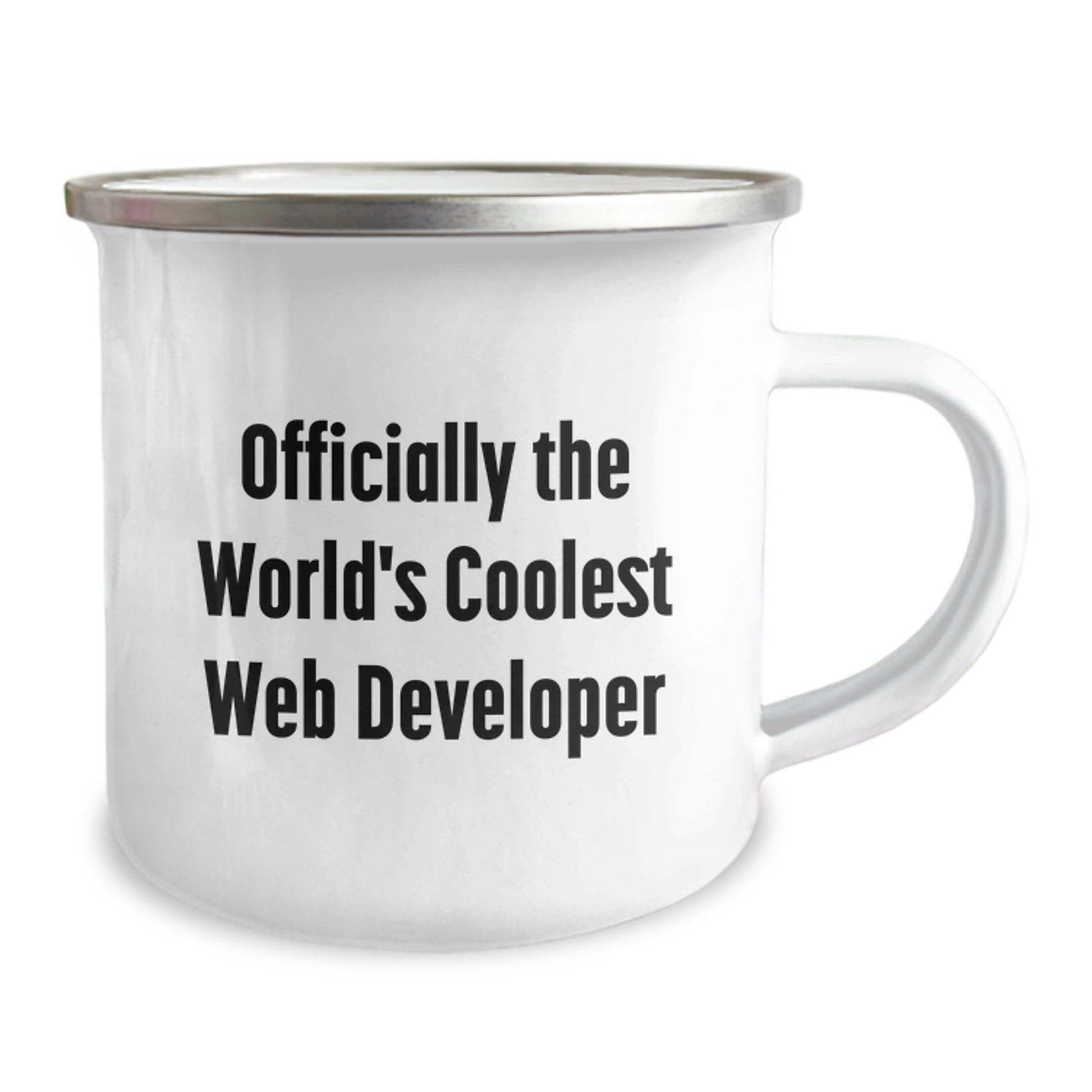 Funny Web Developer Gifts from Friends, Perfect Camping Mug for Web Developer Team Members, 'Officially The World's Coolest Web Developer' Quote Christmas Unique Gifts - The Buy Boom