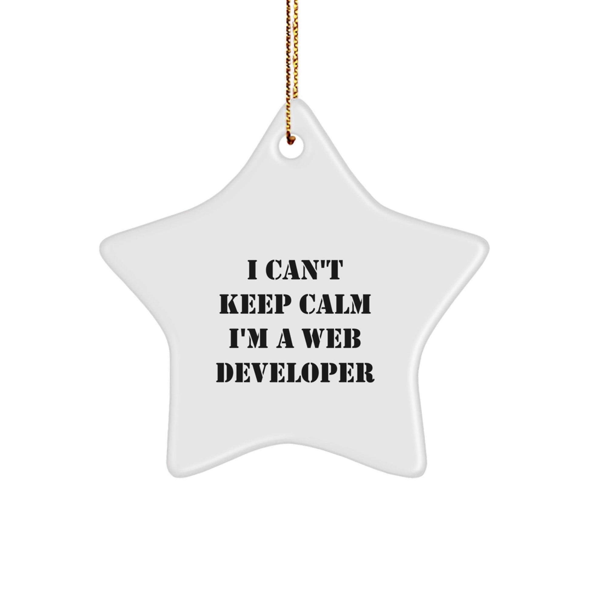 Funny Web Developer Gifts - 'I Can't Keep Calm I'm A Web Developer' Star Ornament, White, Christmas Unique Gifts from Family to Friends - The Buy Boom