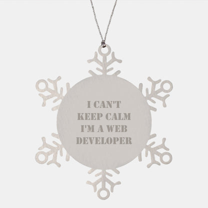 Funny Web Developer Gifts Snowflake Ornament I Can't Keep Calm I'm A Web Developer Gifts from Friends for Web Developers - The Buy Boom