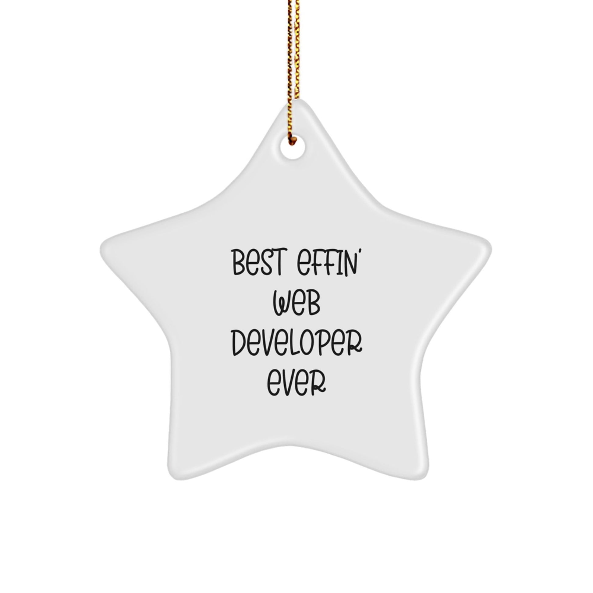 Funny Web Developer Star Ornament, Best Effin' Star Gifts from Men to Web Developer Friends, Christmas Unique Gifts for Web Developer - The Buy Boom
