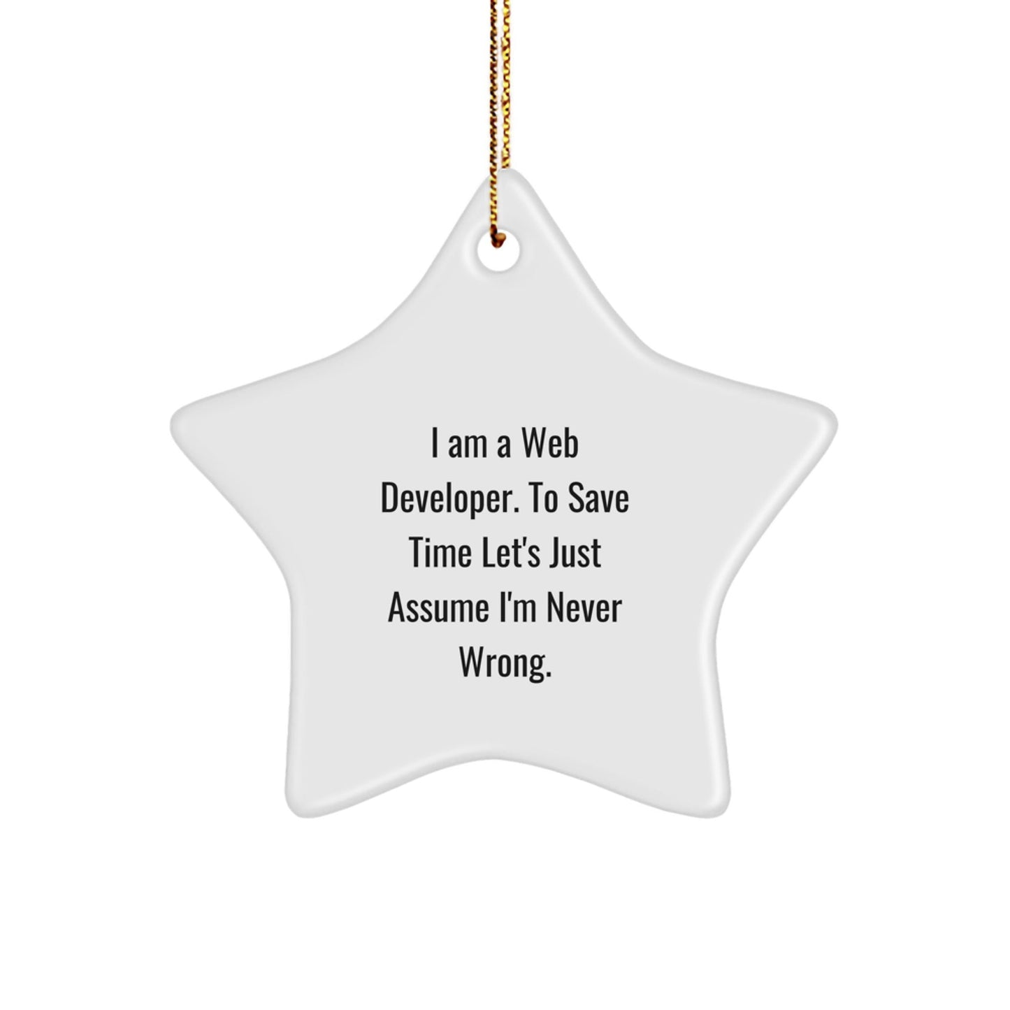 Funny Web Developer Star Ornament for Friends, Unique Christmas Unique Gifts from Coworkers to Friends, Humorous Web Developer Decoration - The Buy Boom