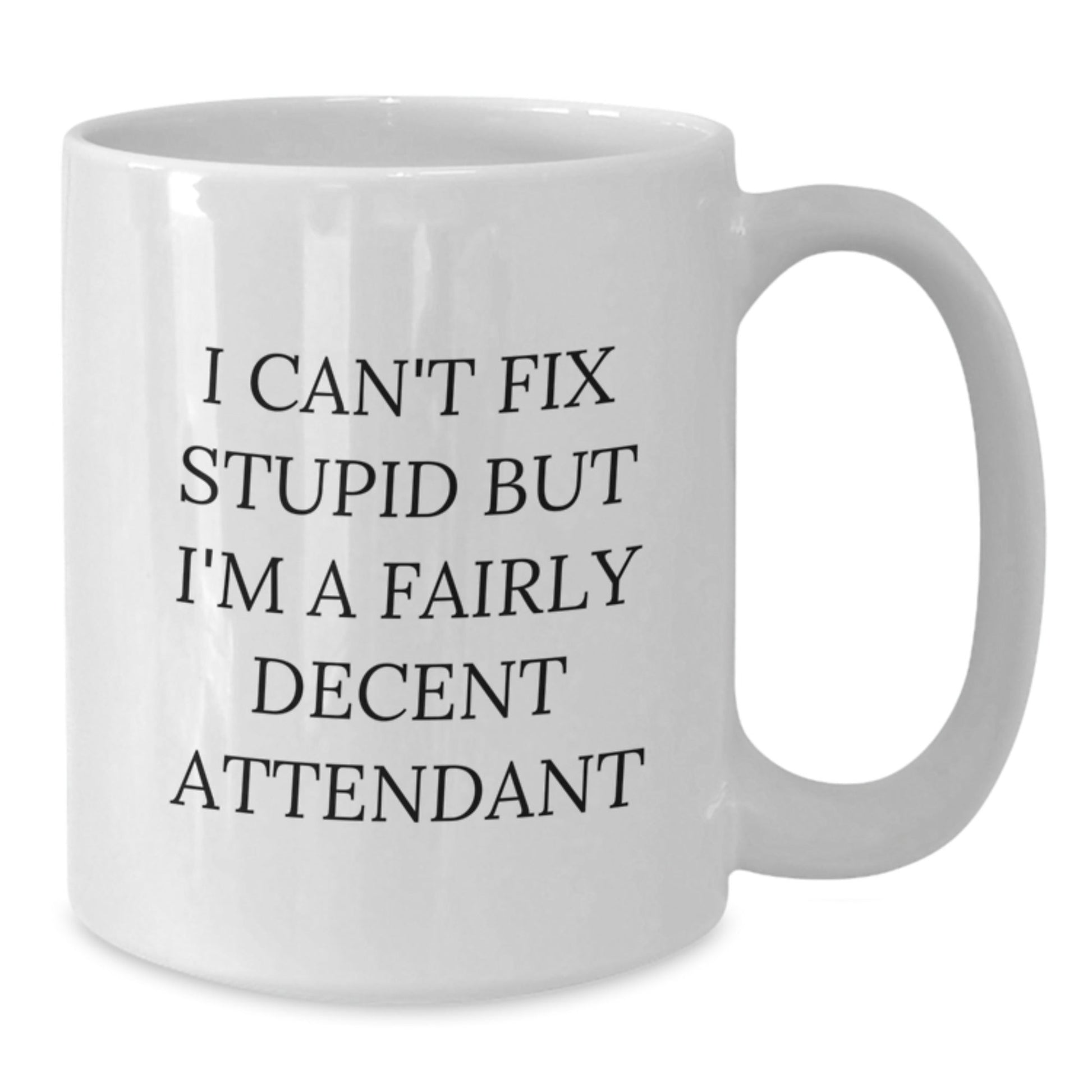 Funny White Coffee Mug for Attendants, Gift for Attendants from Friends, Perfect for Christmas - The Buy Boom