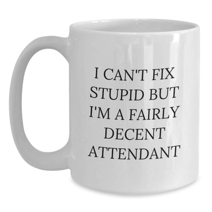 Funny White Coffee Mug for Attendants, Gift for Attendants from Friends, Perfect for Christmas - The Buy Boom