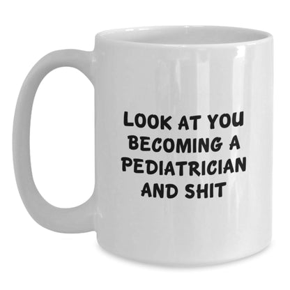Funny White Coffee Mug for Pediatrician Friends Christmas Unique Gifts from Family - The Buy Boom
