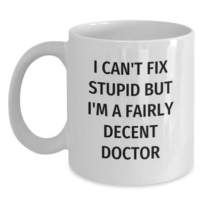 Funny White Coffee Mugs for Doctor Friends, Gifts from Men to Family, Christmas Unique Present - The Buy Boom