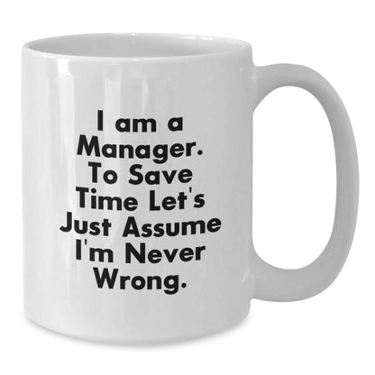Funny White Coffee Mugs for Manager Friends and Family Unique Gifts, Christmas Unique Presents from Boss to Employees - The Buy Boom