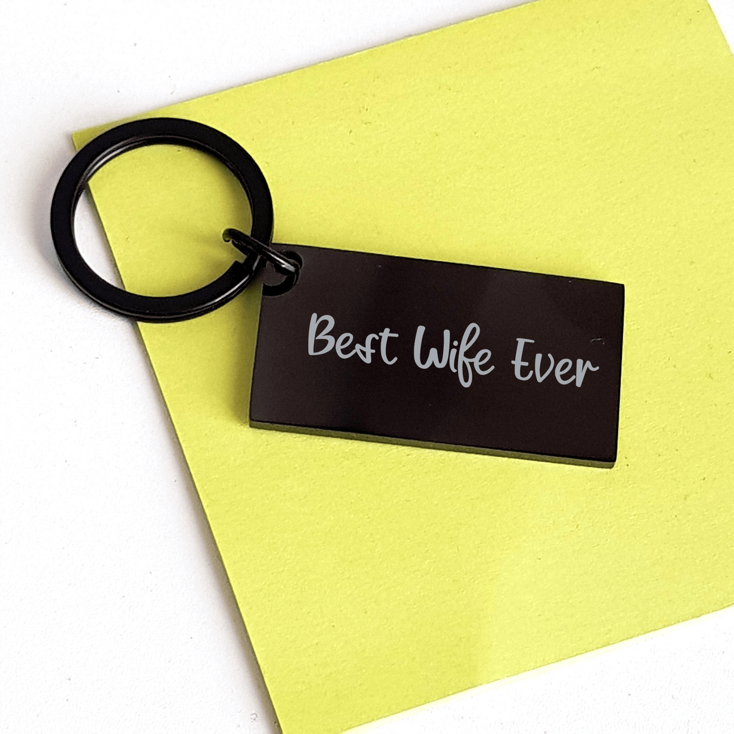 Funny Wife Gifts from Men - 'Best Wife Ever' Engraved Stainless Steel Keychain for Her on Father's Day - The Buy Boom