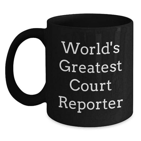 Funny World's Greatest Court Reporter Gifts for Court Reporters, Black Coffee Mug for Birthday, Gifts from Friends - 'The World's Greatest Court Reporter' Quote - The Buy Boom
