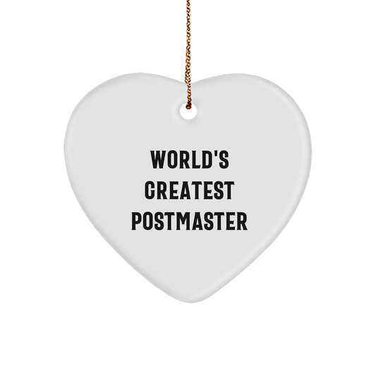 Funny World's Greatest Postmaster Gifts from Men to Postmasters for Christmas Unique Heart Ornament - The Buy Boom