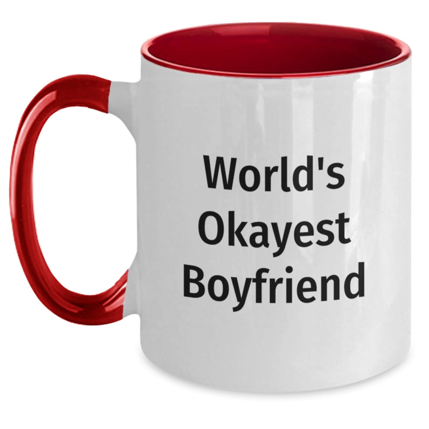 Funny World's Okayest Sweetheart Gifts for Him, Unique Two Tone Coffee Mug for Graduation, Gifts from Men to Sweetheart, 11oz Ceramic Mug with Microwave and Dishwasher Safe - The Buy Boom