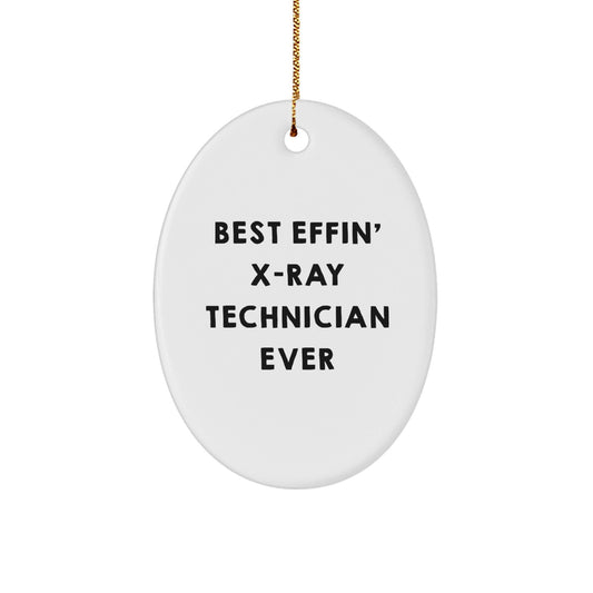 Funny X - Ray Technician Gifts for Men - Oval Ornament - Best Effin' X - ray Technician Ever - Christmas Unique Decorations for Home or Office - The Buy Boom