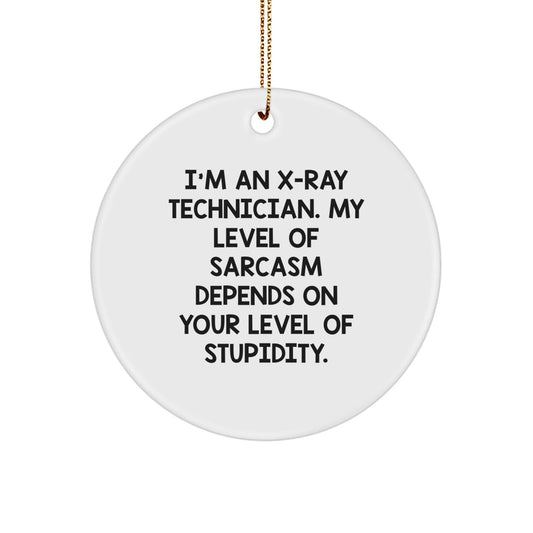 Funny X - Ray Technician Gifts from Friends for Him, Circle Ornament, Sarcastic X - Ray Technician Humor, Christmas Unique Decorations, X - Ray Technician Men's Present - The Buy Boom