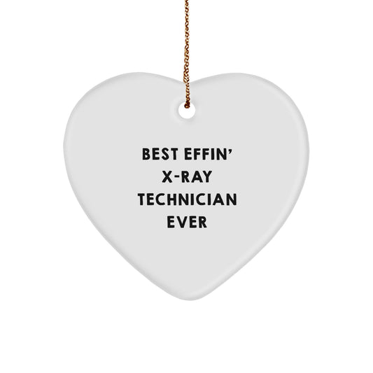 Funny X - Ray Technician Heart Ornament Gifts from Friends, Coworkers, or Family for X - Ray Technician, Men, or Women, Best Effin' X - ray Technician Ever Christmas Unique Gifts - The Buy Boom