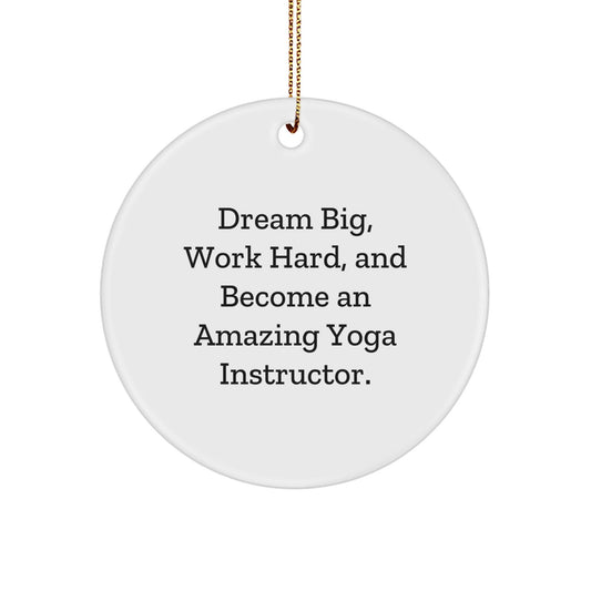 Funny Yoga Instructor Circle Ornament, Gifts from Friends or Family for Yoga Instructors, Circle Ornament with Inspirational Quote, Christmas Unique Gifts - The Buy Boom