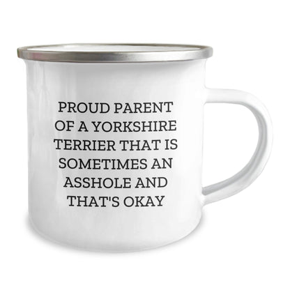 Funny Yorkshire Terrier Dog Mom Gifts from Friends - Proud Parent Camping Mug for Yorkshire Terrier Dog Lovers on Birthday - The Buy Boom