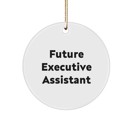 Future Executive Assistant Gifts from Friends, Inspirational Christmas Circle Ornament for Men, Funny Quote Executive Assistant, Unique Christmas Unique Gifts for Coworkers - The Buy Boom