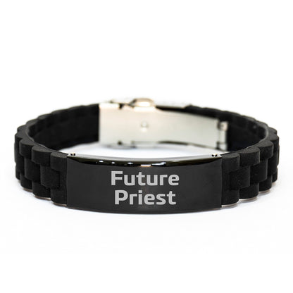 Future Priest, Inspirational Christmas Unique Gifts from Men to Priest, Glide lock Clasp Bracelet for Priest, Funny Quote: 'Future Priest' - The Buy Boom