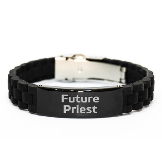 Future Priest, Inspirational Christmas Unique Gifts from Men to Priest, Glide lock Clasp Bracelet for Priest, Funny Quote: 'Future Priest' - The Buy Boom