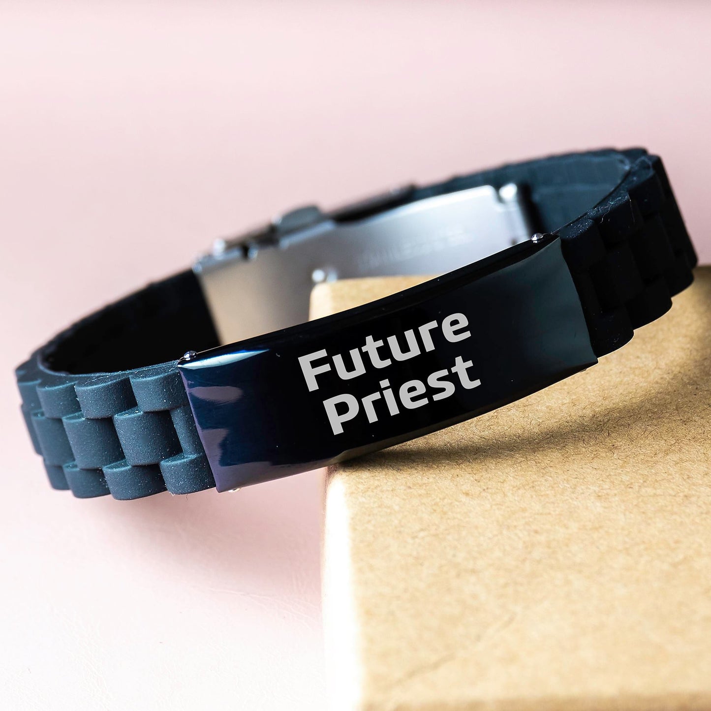 Future Priest, Inspirational Christmas Unique Gifts from Men to Priest, Glide lock Clasp Bracelet for Priest, Funny Quote: 'Future Priest' - The Buy Boom