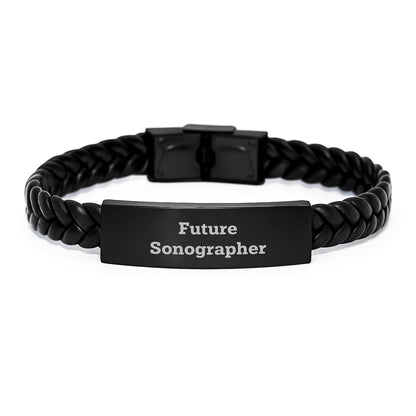 Future Sonographer Inspirational Graduation Gifts from Family to Sonographer Interlaced Leather Bracelet - The Buy Boom
