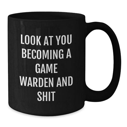 Game Warden Funny Black Coffee Mug Gifts for Men, Women, Friends and Family, Christmas Unique Presents from Loved Ones - The Buy Boom