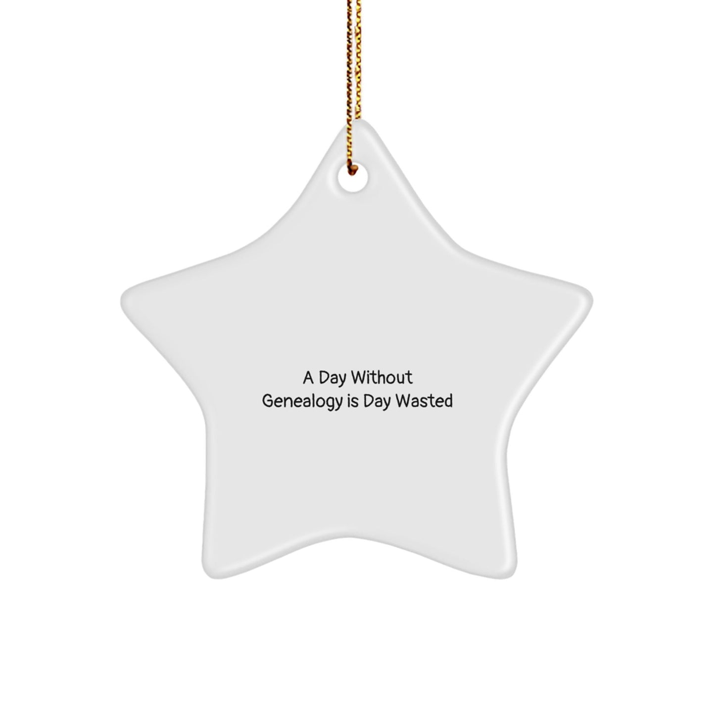 Genealogy Enthusiasts Gifts, Star Ornament, 'A Day Without Genealogy Is Day Wasted', Funny, Christmas Unique Gifts from Family - The Buy Boom
