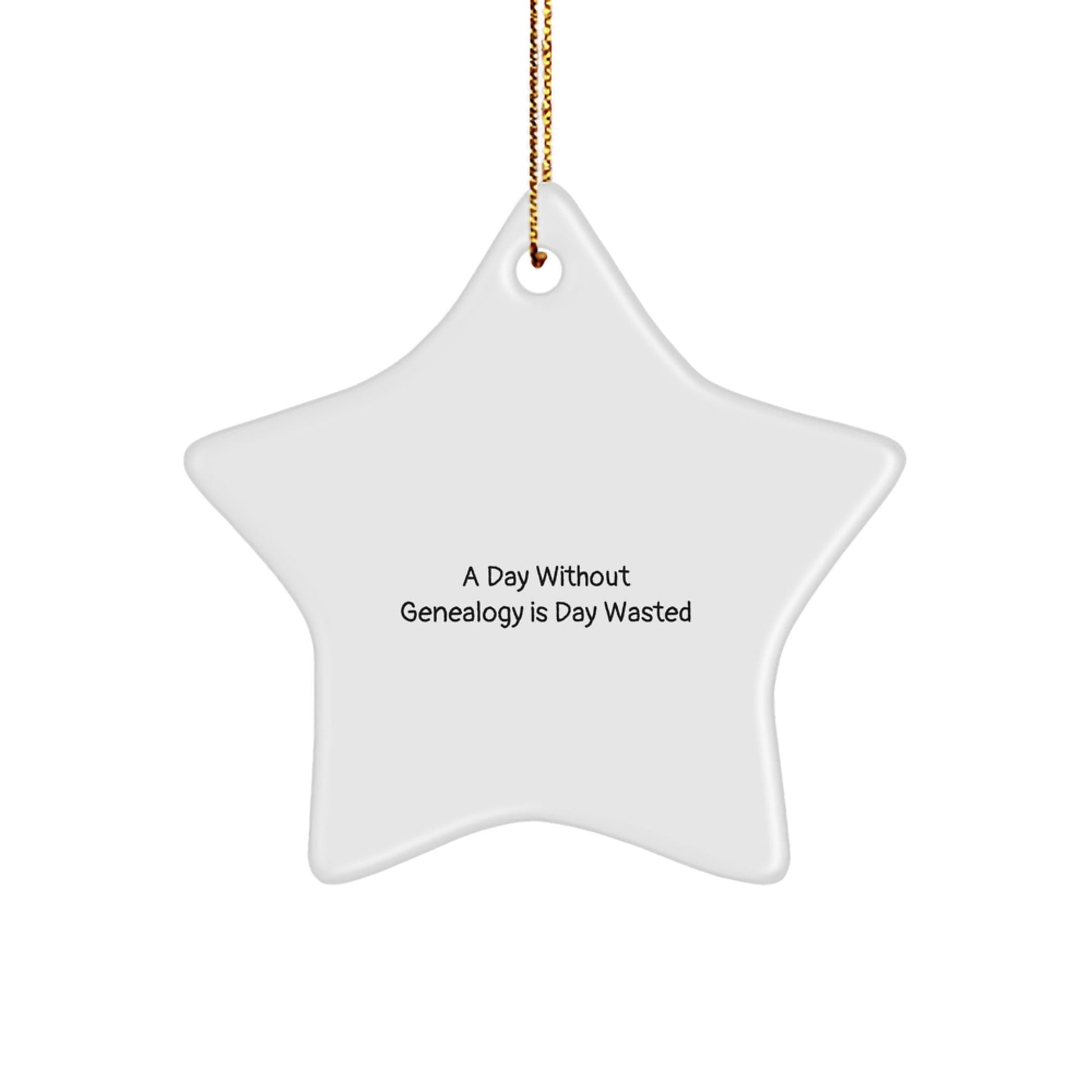 Genealogy Enthusiasts Gifts, Star Ornament, 'A Day Without Genealogy Is Day Wasted', Funny, Christmas Unique Gifts from Family - The Buy Boom