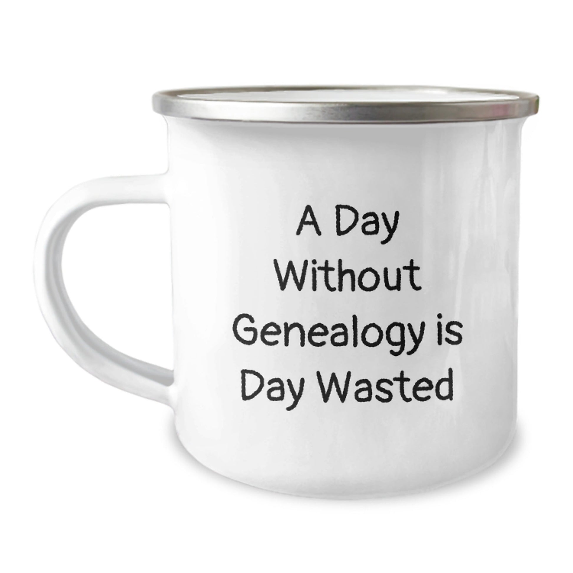Genealogy Gifts for Friends and Family, Funny Camping Mug with 'A Day Without Genealogy Is Day Wasted' Quote, Birthday Unique Gifts from Men to Women - The Buy Boom