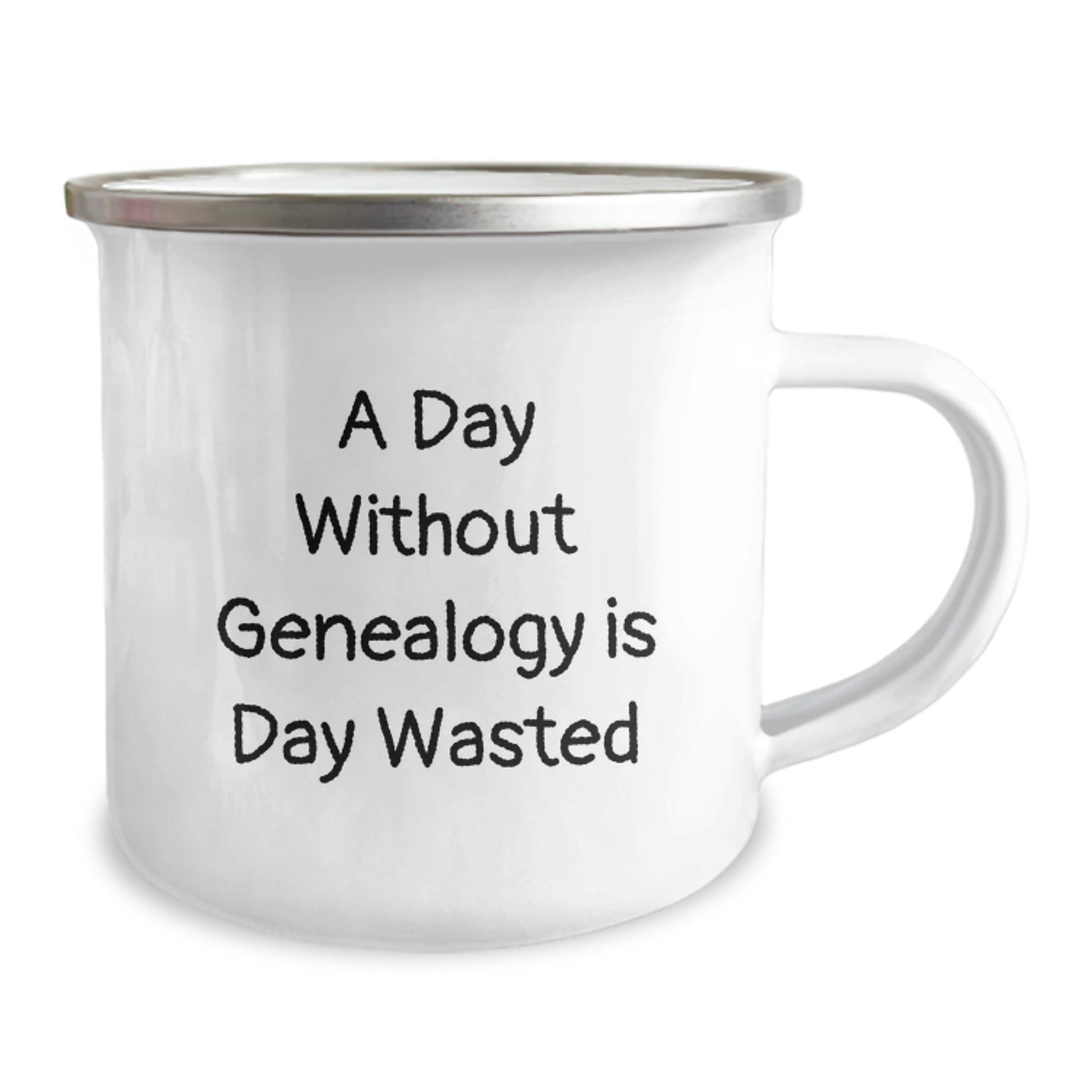 Genealogy Gifts for Friends and Family, Funny Camping Mug with 'A Day Without Genealogy Is Day Wasted' Quote, Birthday Unique Gifts from Men to Women - The Buy Boom