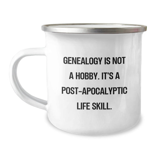 Genealogy Gifts from Family for Graduation Unique Mugs with Inspirational Quote, Camping Mug for Genealogy Enthusiasts, Funny Post - apocalyptic Life Skill - The Buy Boom