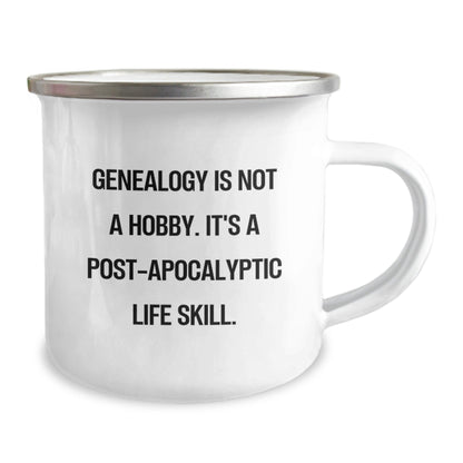 Genealogy Gifts from Family for Graduation Unique Mugs with Inspirational Quote, Camping Mug for Genealogy Enthusiasts, Funny Post - apocalyptic Life Skill - The Buy Boom