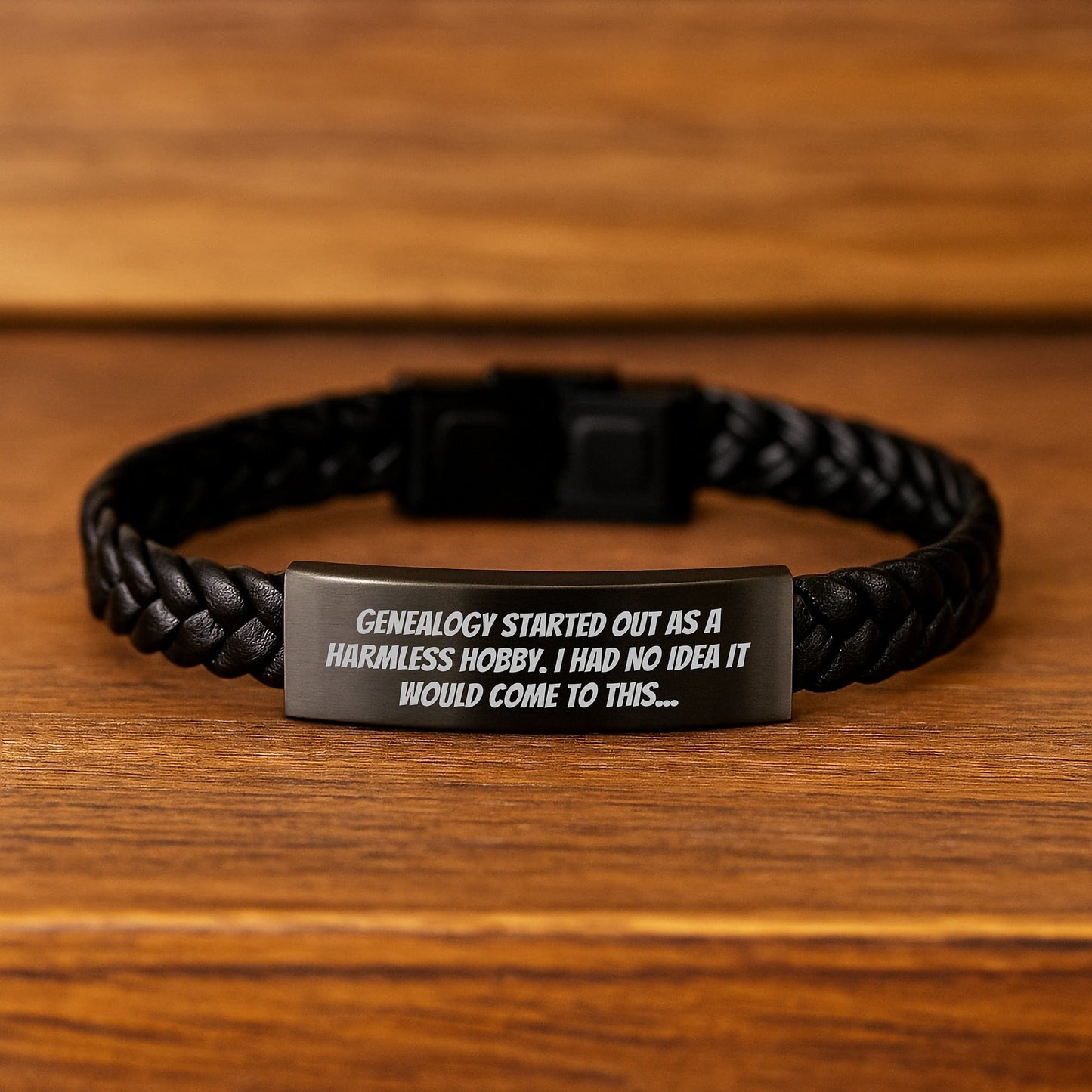 Genealogy Started Out As A Harmless Hobby, Funny Quote Interlaced Leather Bracelet Gifts from Men, Women, Friends, Coworkers, Family to Genealogy Enthusiasts, Unique Christmas Unique Gifts - The Buy Boom