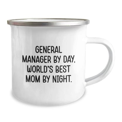 General Manager Gifts, Funny Quote, Camping Mug, Birthday Unique Presents from Friends, for the World's Best Mom By Night - The Buy Boom