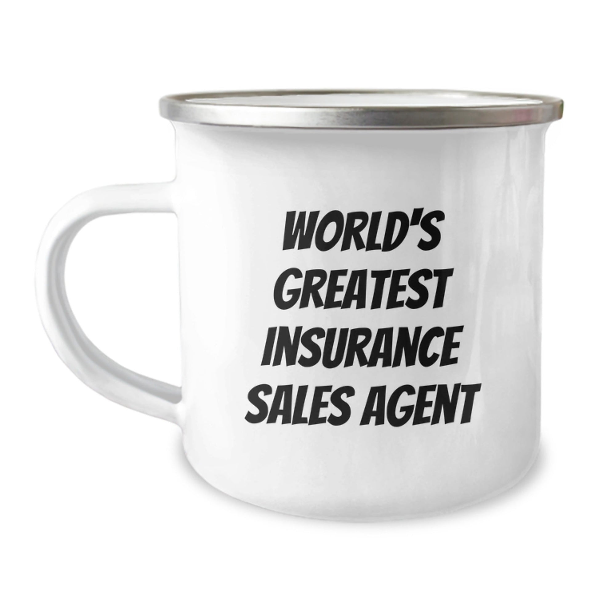 Gift for Insurance Sales Agent, Funny World's Greatest Quote, 12 oz Camping Mug, Birthday Unique Gifts from Friends - The Buy Boom