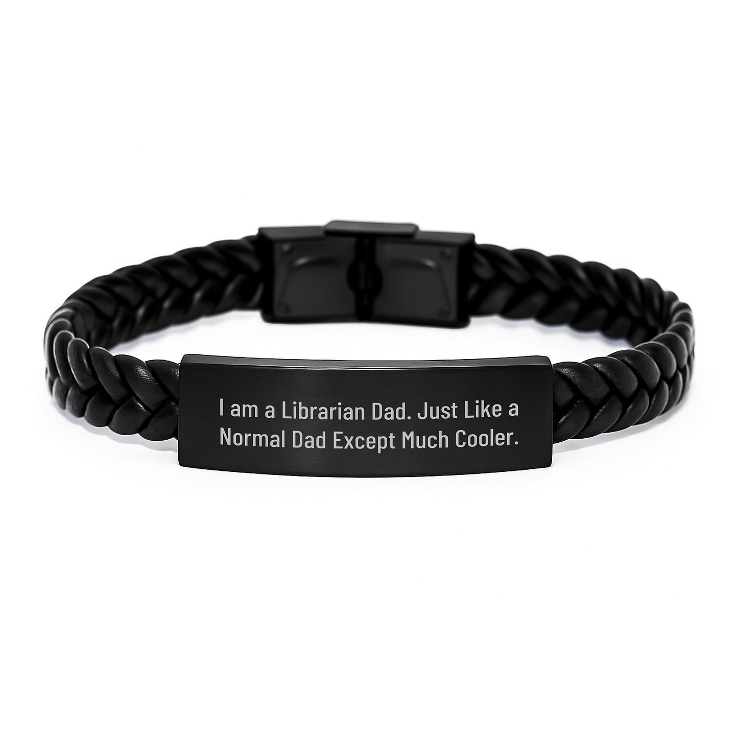 Gifts for Librarian Dad, Funny Quote Interlaced Leather Bracelet, Christmas Unique Gifts from Men to Librarian - The Buy Boom