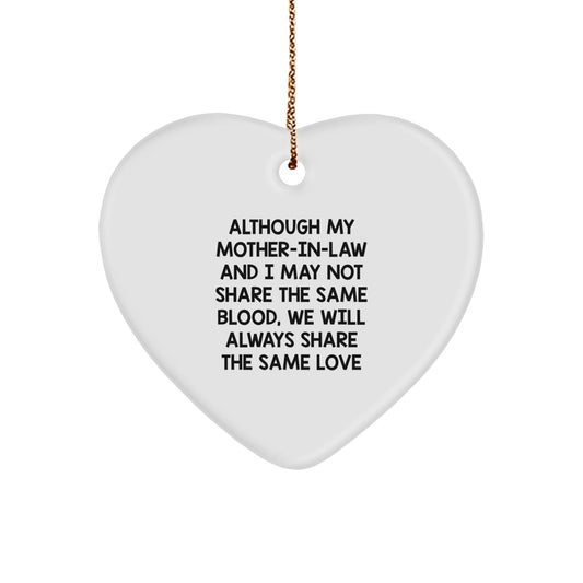 Gifts for Mom - in - law, Heart Ornament, Funny Quote Christmas Unique Gifts from Women, Heart - Shaped Decor for Family - The Buy Boom