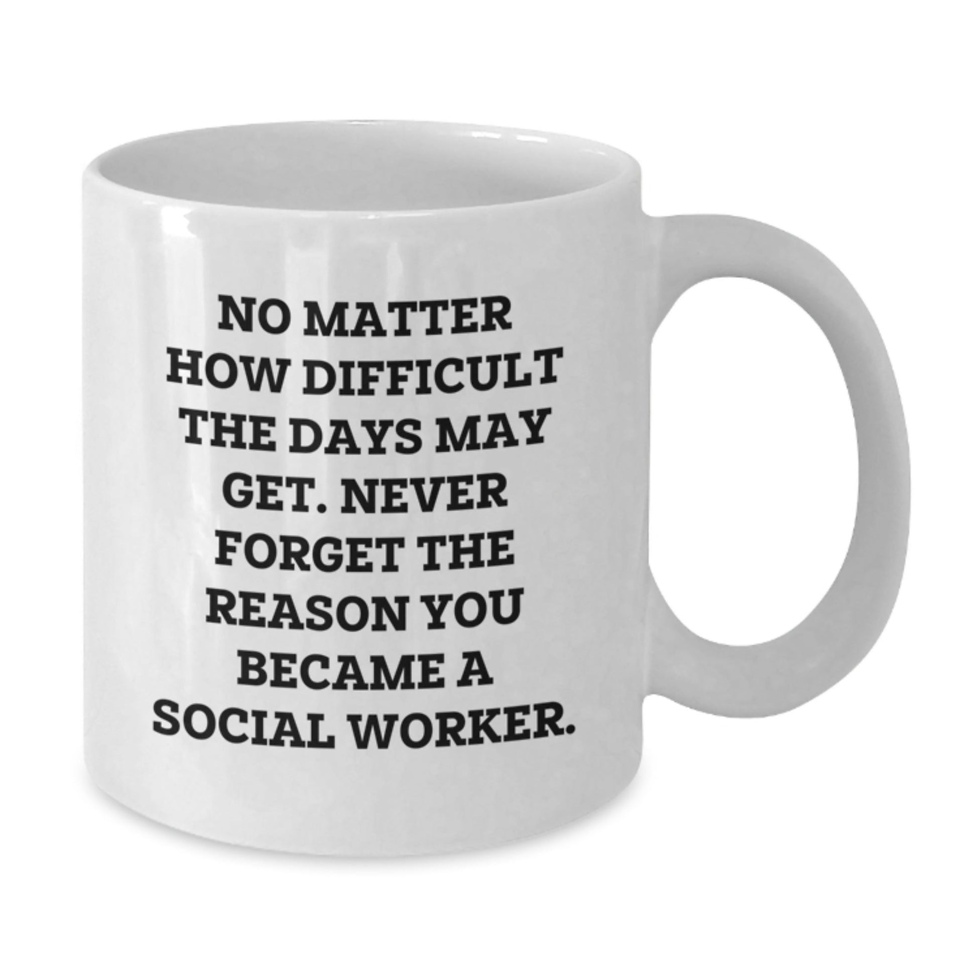 Gifts for Social Worker Friends - Inspirational White Coffee Mug, 11oz or 15oz, Christmas Unique Gifts from Family, Perfect for Social Workers, Never Forget The Reason You Became A Social Worker - The Buy Boom