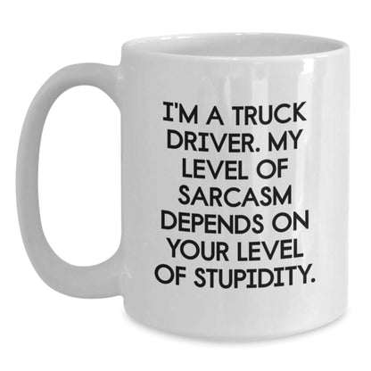 Gifts for Truck Drivers from Friends, Funny Truck Driver White Coffee Mug, Christmas Humor - The Buy Boom