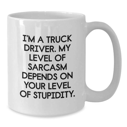 Gifts for Truck Drivers from Friends, Funny Truck Driver White Coffee Mug, Christmas Humor - The Buy Boom