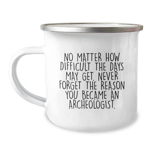 Gifts from Archeologists - Inspirational Archeologist Camping Mug for Christmas Unique Gifts for Him or Her - Never Forget The Reason You Became An Archeologist - The Buy Boom