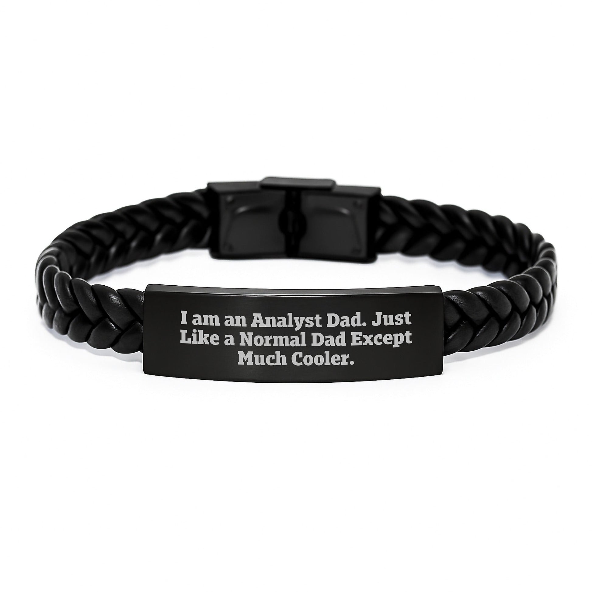 Gifts from Dad to the Ultimate Analyst - Unique Interlaced Leather Bracelet for Men, Funny Analyst Dad Quote, Christmas Unique Gifts - The Buy Boom