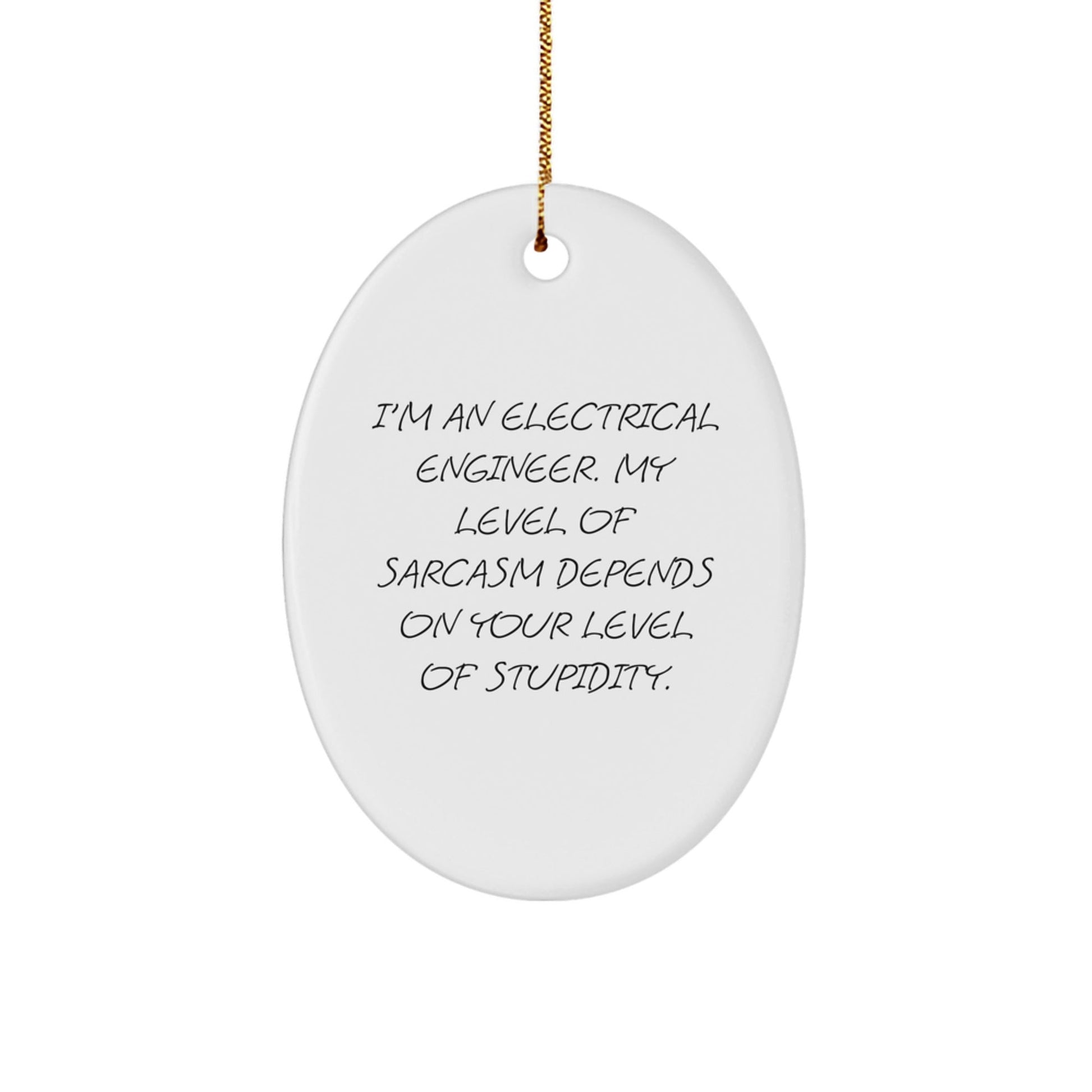 Gifts from Electrical Engineers - Oval Ornament for Christmas - Sarcasm Depends on Stupidity Level - Funny Quote - The Buy Boom