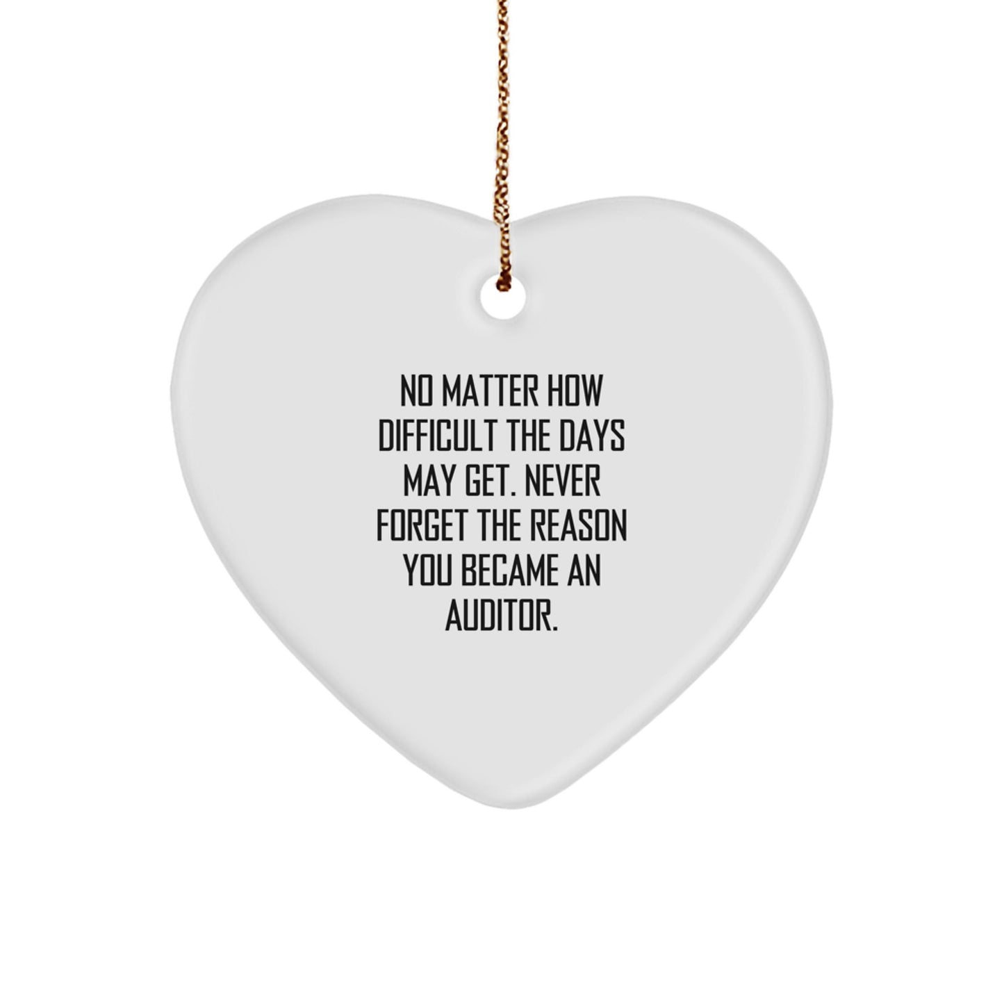 Gifts from Family and Friends for Auditors - Heart Ornament with Inspirational Quote, Christmas Unique Gifts - The Buy Boom