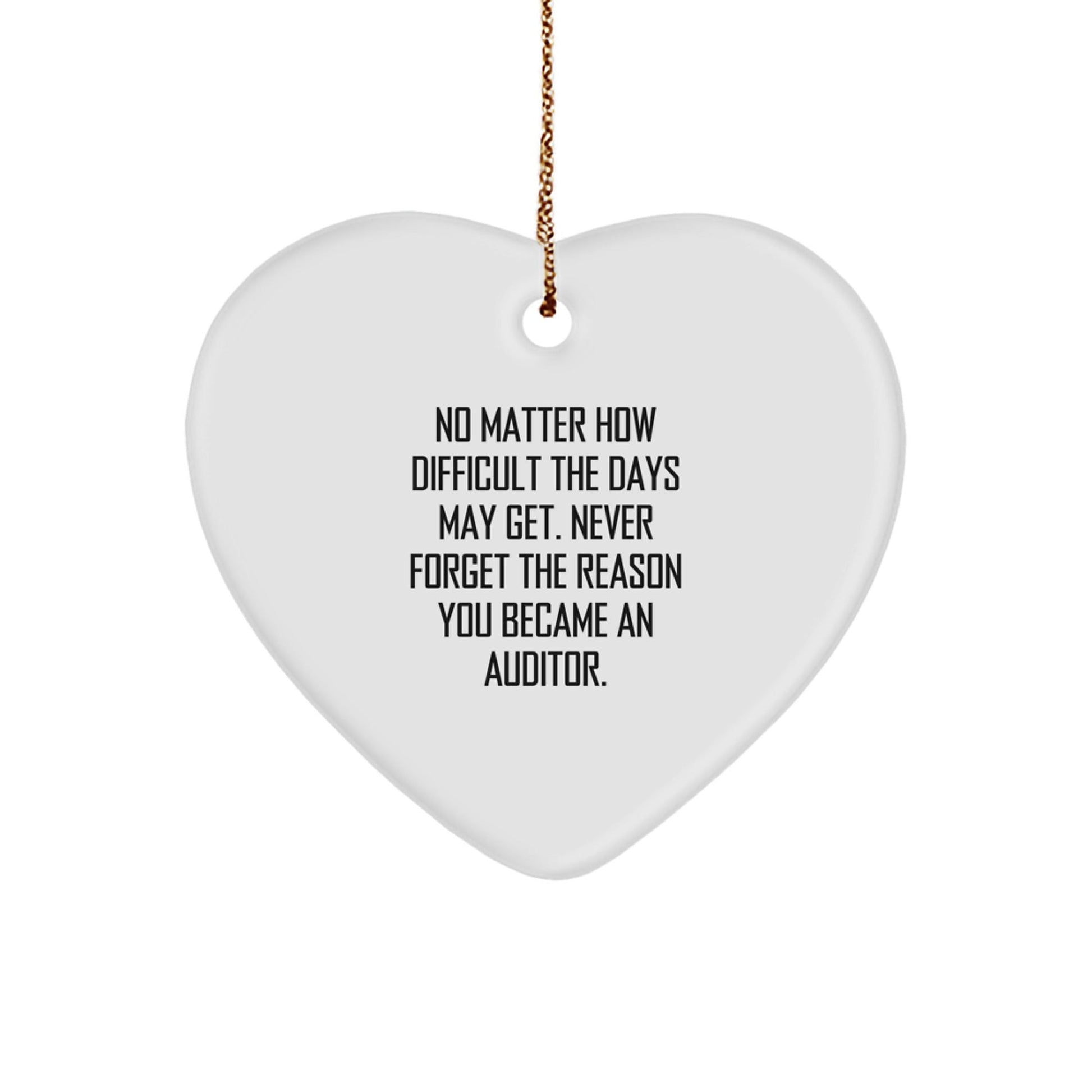 Gifts from Family and Friends for Auditors - Heart Ornament with Inspirational Quote, Christmas Unique Gifts - The Buy Boom