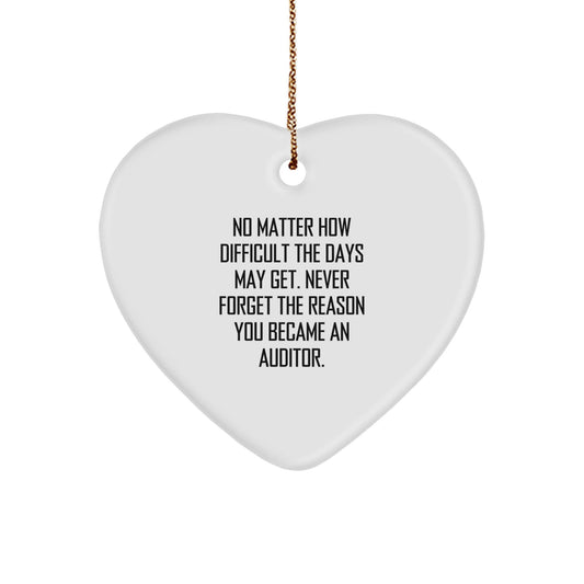Gifts from Family and Friends for Auditors - Heart Ornament with Inspirational Quote, Christmas Unique Gifts - The Buy Boom