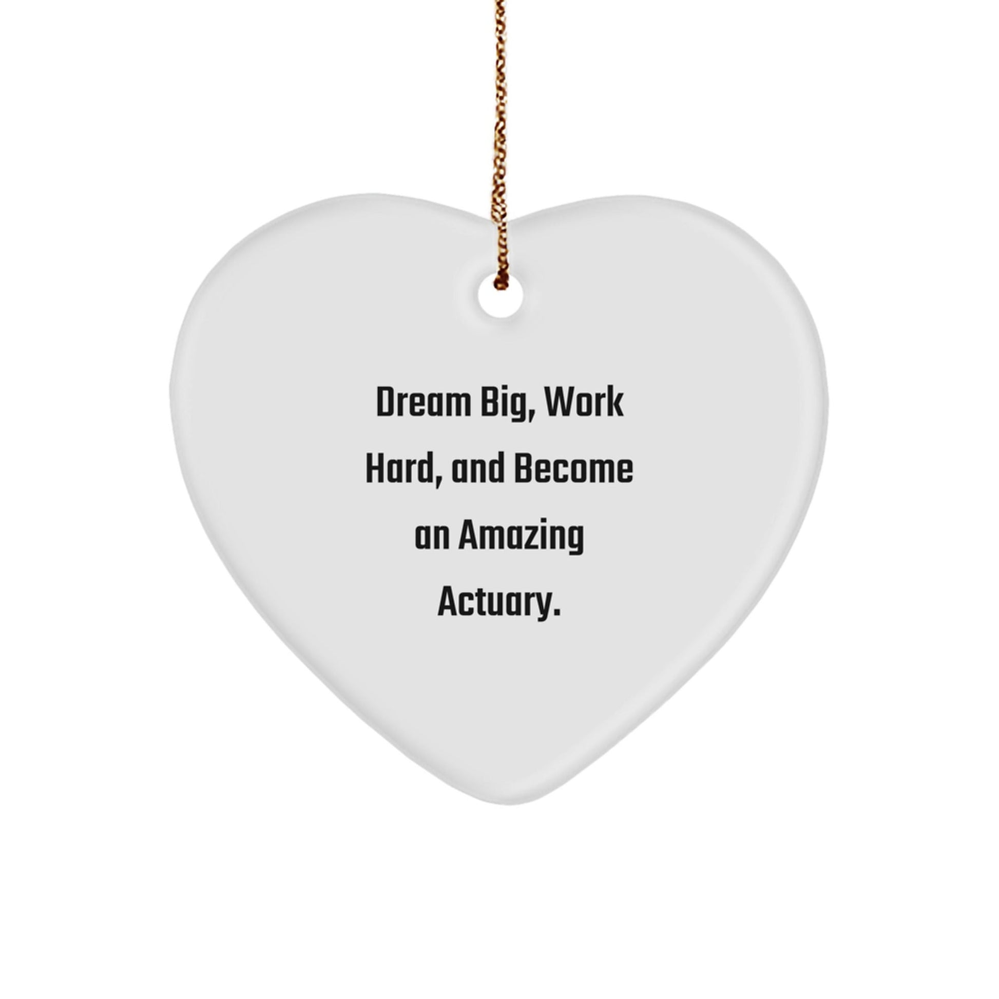 Gifts from Family for Actuary Friends - Actuary Heart Ornament with Dream Big Quote, White Color, Christmas Unique Gifts - The Buy Boom