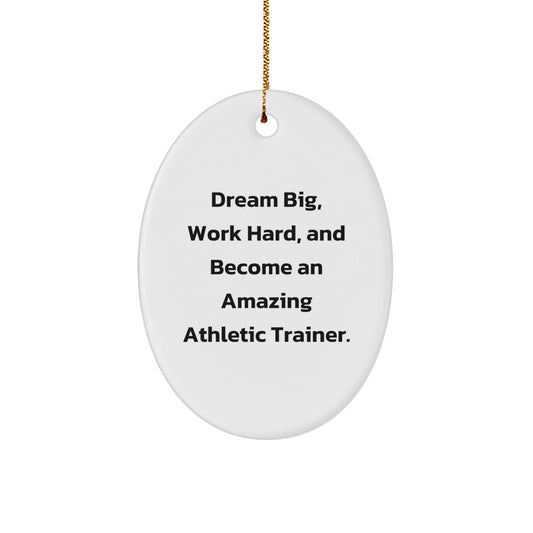 Gifts from Family for Amazing Athletic Trainer Oval Ornament Dream Big, Work Hard, Inspirational Christmas Unique - The Buy Boom