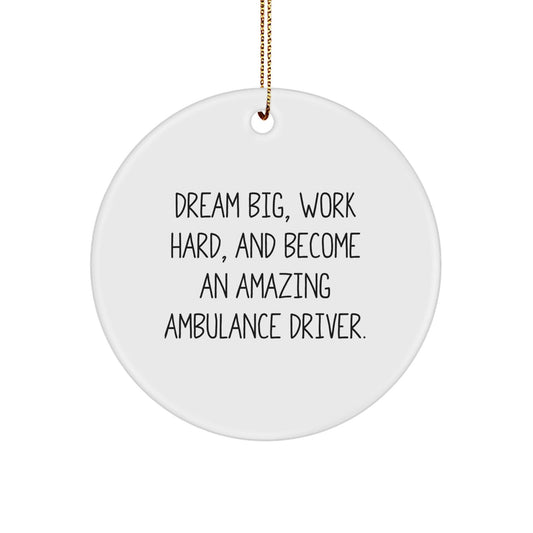 Gifts from Family for Ambulance Driver, Funny Ambulance Driver Quote Circle Ornament, Christmas Unique Gifts - The Buy Boom