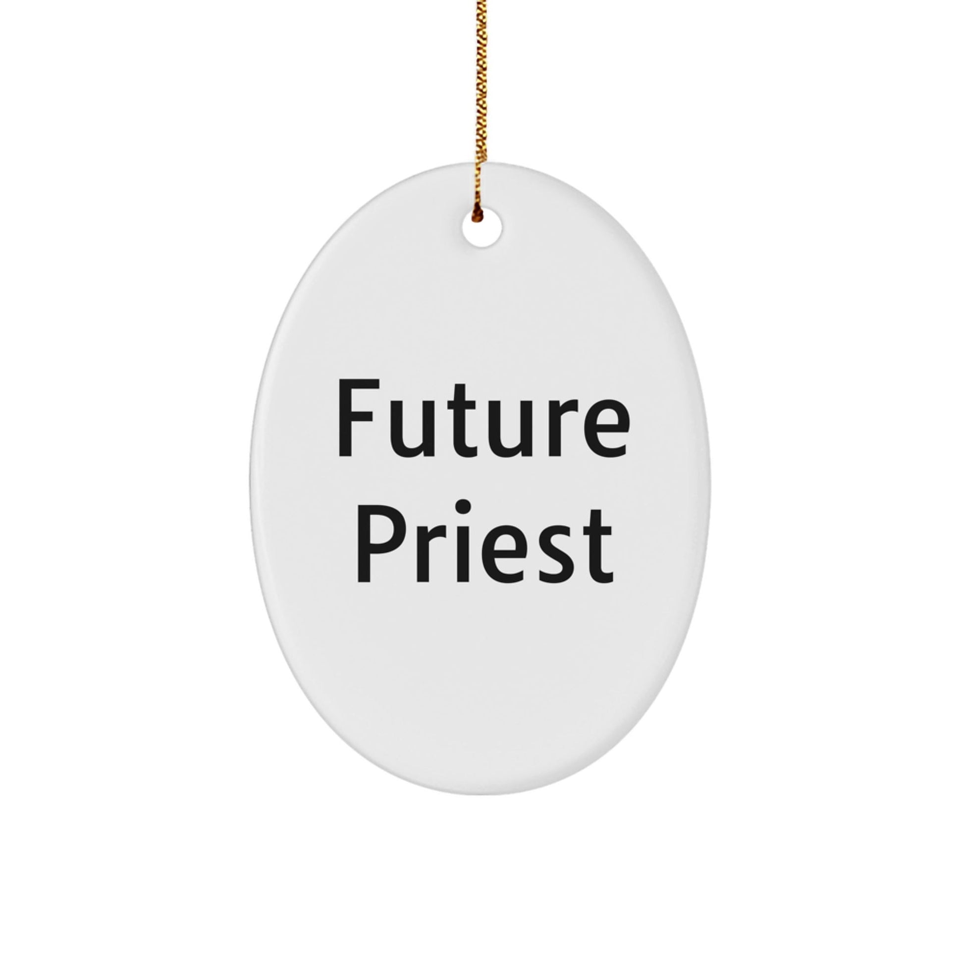 Gifts from Family for Future Priest, Oval Ornament with Funny Quote, Christmas Unique Gifts - The Buy Boom