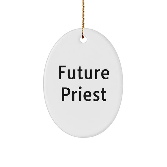 Gifts from Family for Future Priest, Oval Ornament with Funny Quote, Christmas Unique Gifts - The Buy Boom